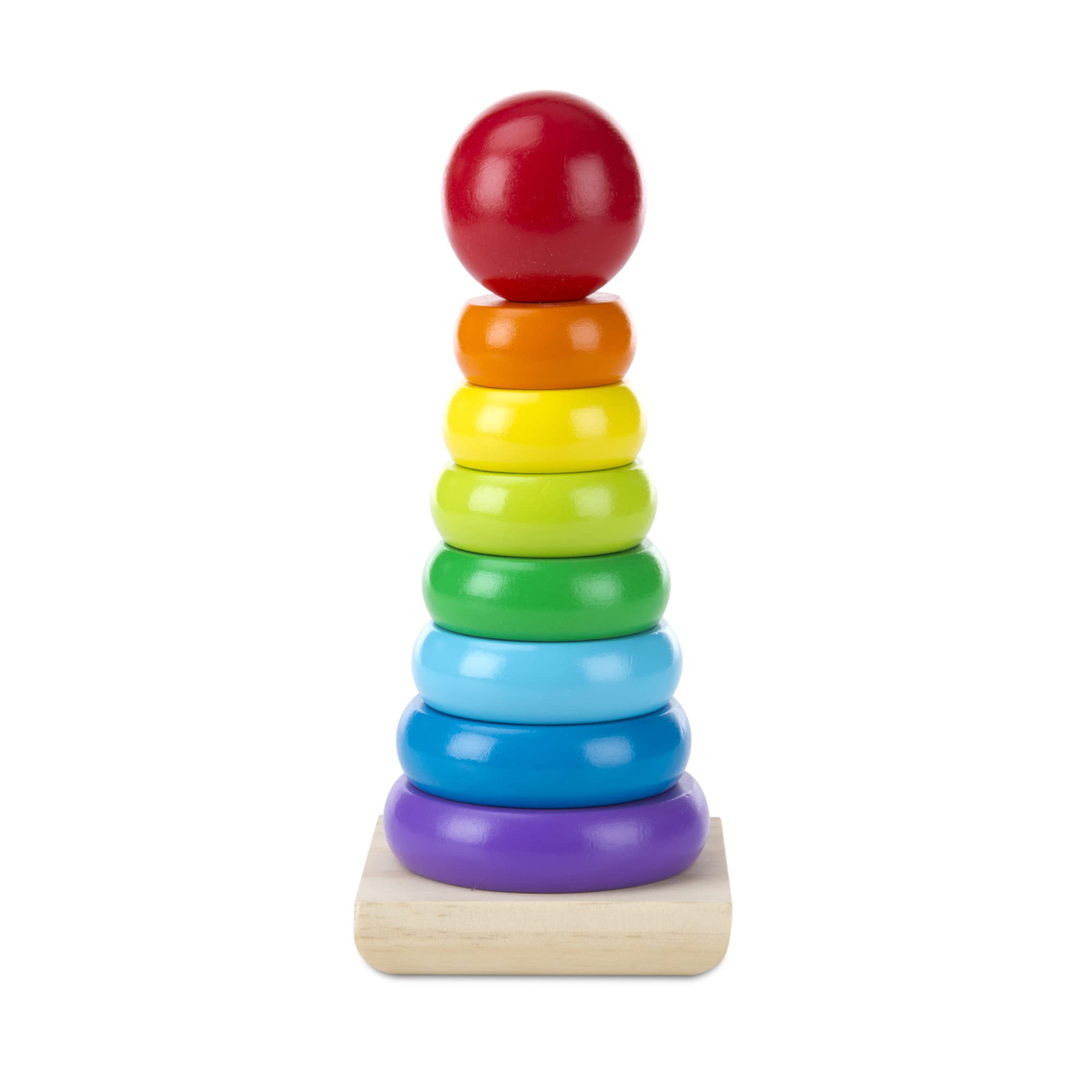 Wooden Blocks Stacking - Rainbow Stacker Wooden Ring Educational Toy