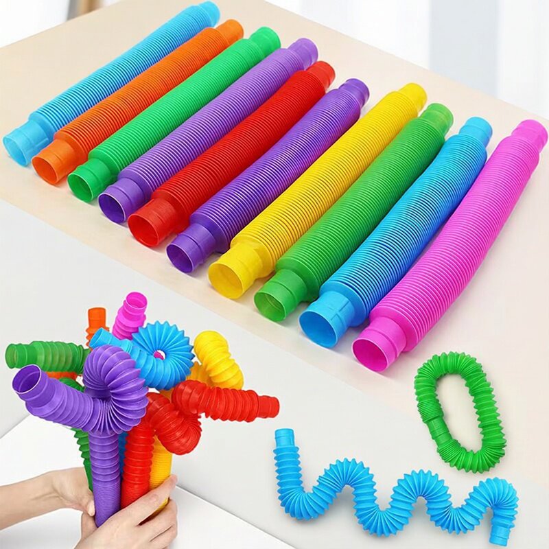 Kids Toys Play Youtube - Color Pop Tubes Stretchable Telescopic Corrugated