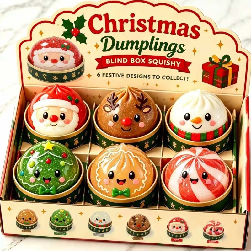 Kids Toys Dumplings - Christmas Dumpling Squishy Squeeze Toy Box