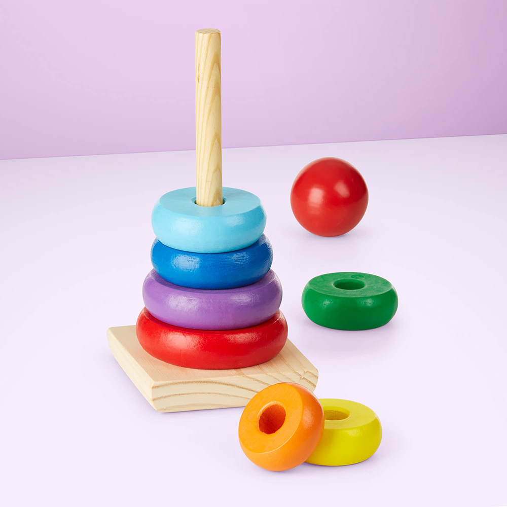 Rainbow Stacker Wooden Ring Ed - Wooden Blocks Stacking 评论和价格