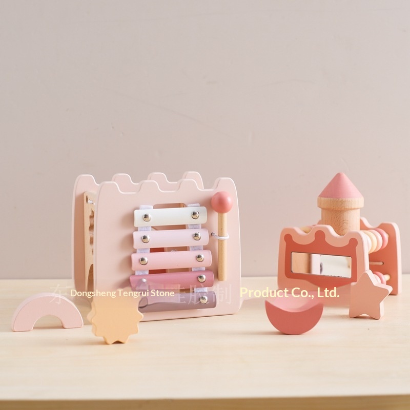 Wooden Castle 5 In 1 Activity  - Kids Toys Xylophone 评论和价格