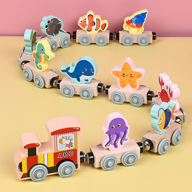 Magnetic Wooden Small Train To - Wooden Blocks Stacking 评论和价格