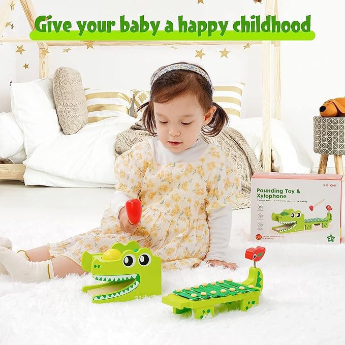Montessori Wooden Crocodile Xy - Kids Toys Xylophone 评论和价格