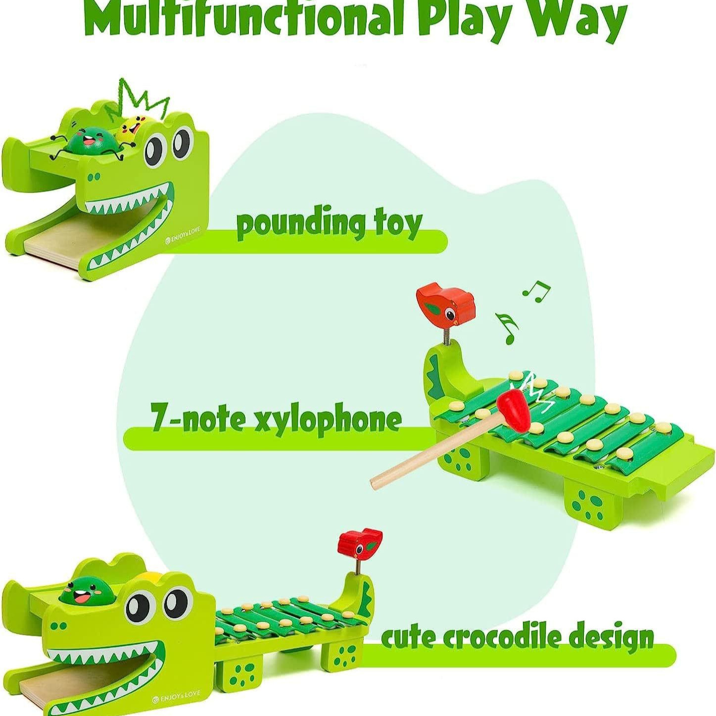 Montessori Wooden Crocodile Xy - Kids Toys Xylophone 评论和价格
