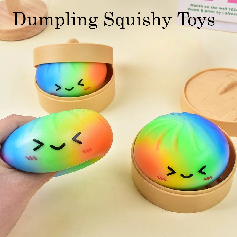 Rainbow Color Dumpling Squishy - Kids Toys Dumplings 评论和价格