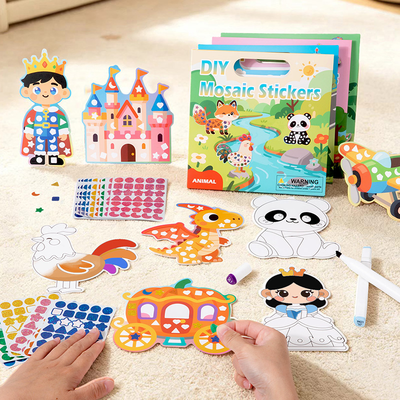2-in-1 DIY Mosaic Sticker & Co - Dinosaur Figurine Set 评论和价格